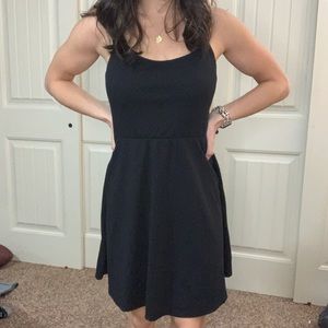 Black fit and flare dress